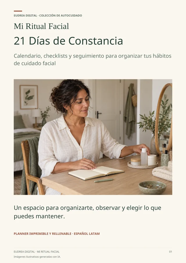 Portada original del planner Mi Ritual Facial